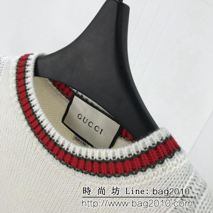 GUCCI古馳 官網同步 18fw秋冬新款 雙側經典提花配色 針織毛衣 情侶款 ydi1738